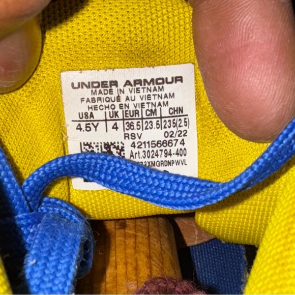 Under Armour Jet ‘21 Royal Blue Yellow 3024794-400 Gradeschool Boys Size 4.5Y - Picture 6 of 6